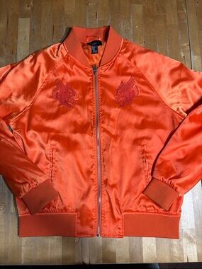 Forever 21 Men's Orange Bomber Jacket